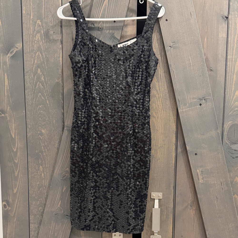 Y2K Elegant Black Sequin Dress